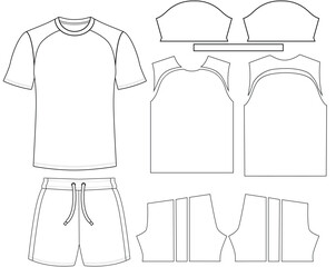 Sports jersey t-shirt vector design template front and back vector template