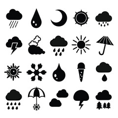 A set of weather icon with white background