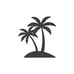 palm tree silhouette icon vector