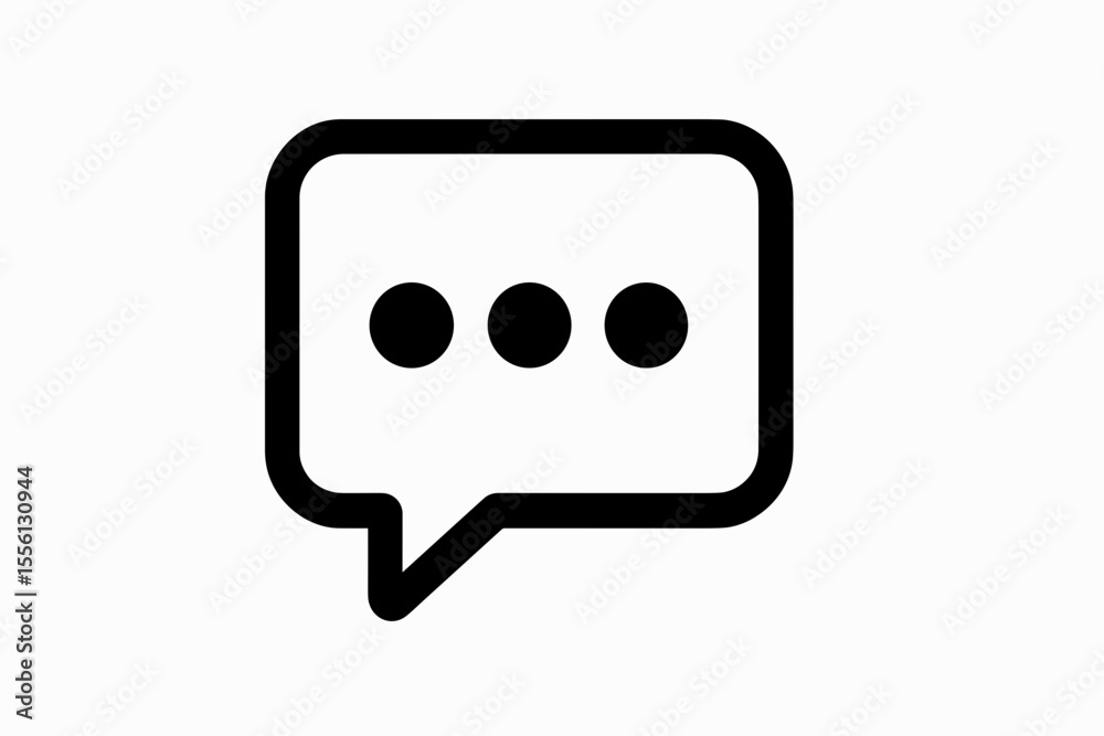Poster simple line style chat bubble with three dots icon element