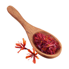 saffron in wooden spoon png, delicate spice clipart