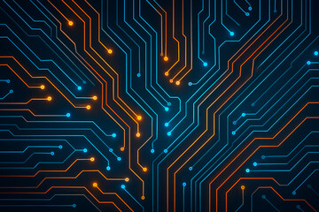 Abstract Glowing Circuit Board Background Digital Technology Texture