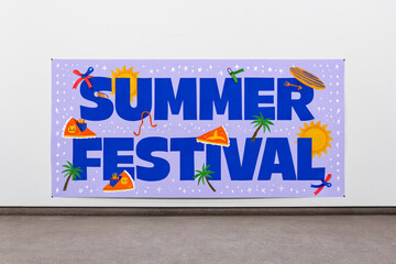 Fototapeta premium Summer sale banner vector illustration. top view of summer beach waves background