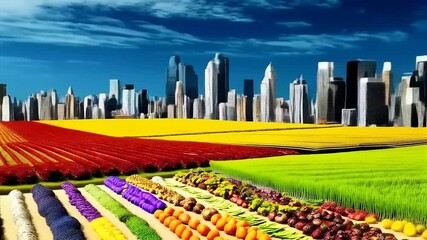 Farming innovation concept: digital agriculture merges city & rural landscapes - Powered by Adobe