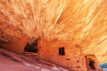 House on Fire, famous Anasazi ruins in Mule Canyon, Utah, Southwest USA