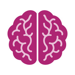 Left Right Human Brain Pink Icon