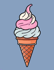 ice cream cone isolated cartoon vector illustration