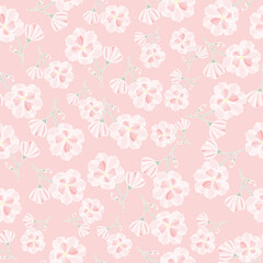 coquette seamless pink flowers pattern.