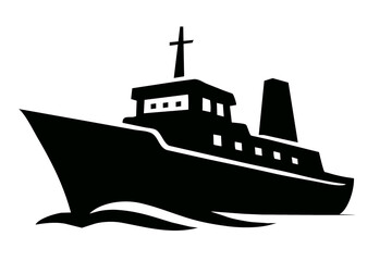 Obraz premium Silhouette of a ship on a transparent background