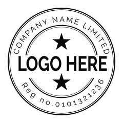 Modern company logo design with a classic seal or stamp aesthetic