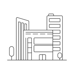 Business Building Vector, Urban Architecture Icon, Modern Office Complex Illustration