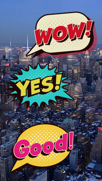 Vertical Comic Speech Bubble Overlay