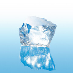 青いバックの氷