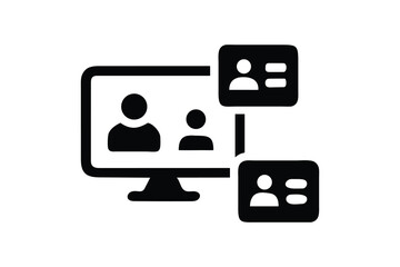 Modern Flat Icon: Secure Online Employee Database Management System, Data Privacy, User Profiles