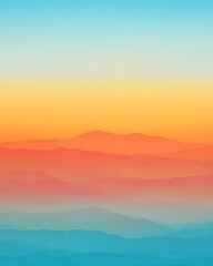 Fototapeta premium Abstract layered mountains gradient color spectrum