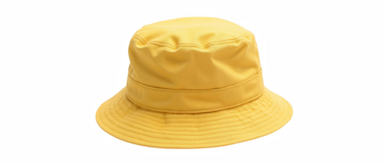 Stylish yellow bucket hat made of durable material, perfect for outdoor activities and sun protection. trendy accessory for casual outfits