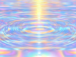Serene Ripple Effect on Smooth Water Surface with Soft Pastel Colors Reflecting Light in Tranquil Natural Setting