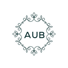 AUB Letter Initial Logo Design Template Vector Illustration