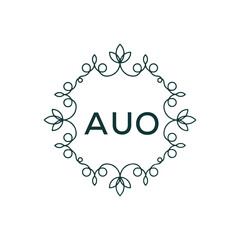 AUO Letter Initial Logo Design Template Vector Illustration