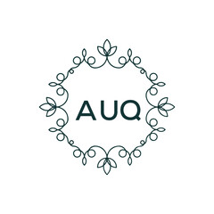 AUQ Letter Initial Logo Design Template Vector Illustration