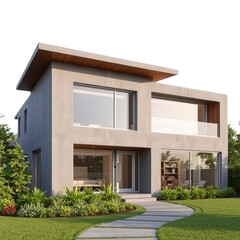 modern house with transparent background PNG and JPEG image