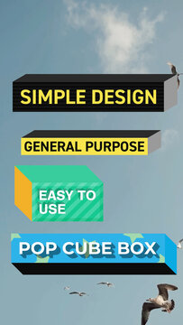 Vertical Pop Cube Box Lower Thirds