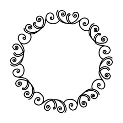 Elegant circular swirl frame design for invitations wedding and decorative purposes