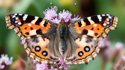 Obraz premium A Detailed Picture of a Beautiful Painted Lady Butterfly
