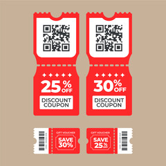 50% discount template design, 30% birthday gift voucher