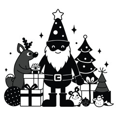 Obraz premium A drawing of a Santa vector illustration