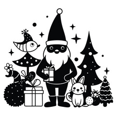 A drawing of a Santa vector illustration