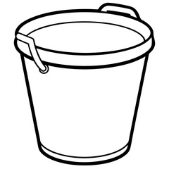 Bucket line art vector