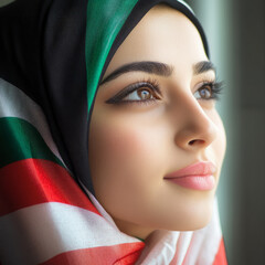 Cultural celebration emirati woman in traditional attire uae portrait photography indoor setting close-up heritage