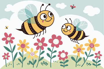 Kind-Eyed Bees: Happy Flying Friends