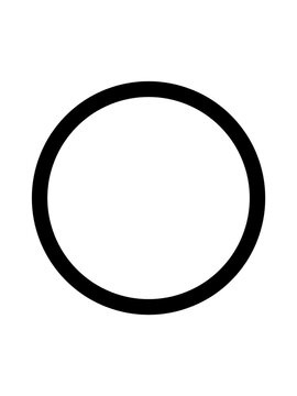 black hollow circle abstract illustration on plain white background 
