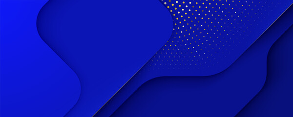 Abstract Blue Wave Background with Light Curves and Futuristic Design