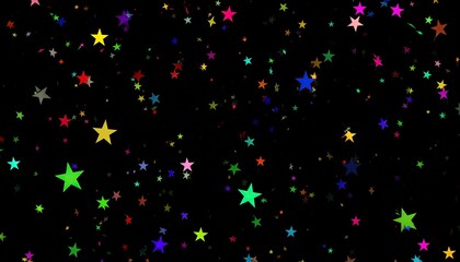 Colorful Stars Night Sky Background Design.