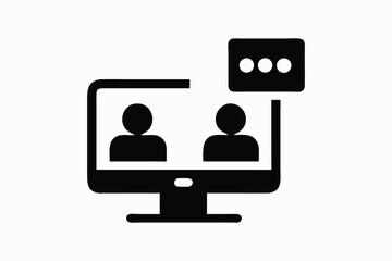 Modern Online Video Conference: Two Colleagues Collaborate Digitally, Communicating via Instant Messaging.