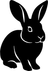 rabbit silhouette vector illustration, isolated on white