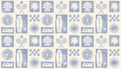 surfing pattern design. Summer seamless pattern, beach life elements Vector illustration, surfing pattern design. print design, print , exotic wallpaper, textile, fabric