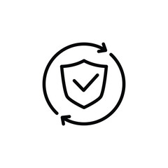 shield and recycle outline icon symbol vector design good for web or mobile app