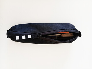 minimalist black school kit on a white background