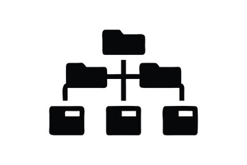 Modern Data Network Hierarchy: Secure File Sharing and Cloud Storage System Icon