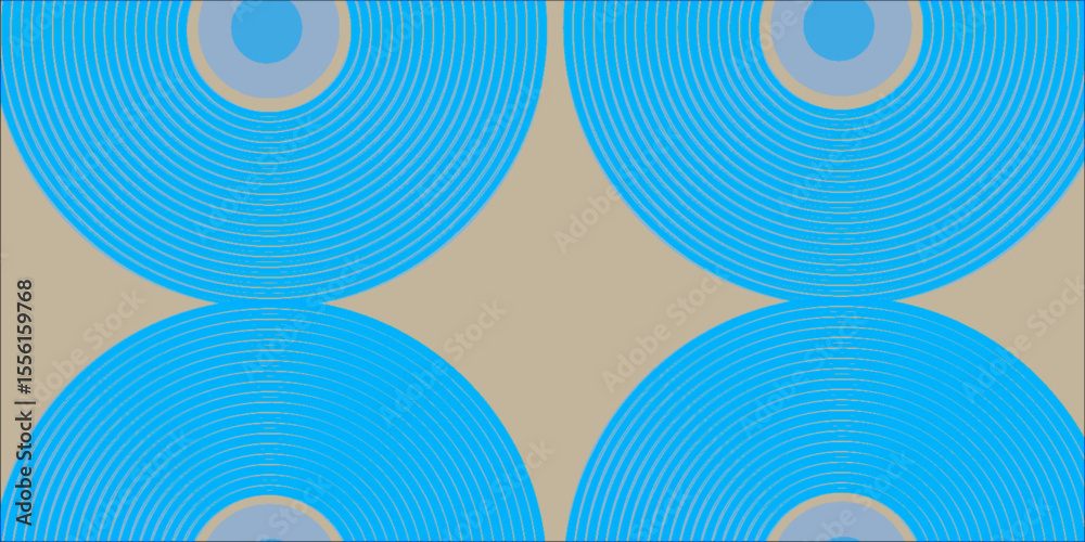 Poster circle patterns on a beige background, creating a hypnotic and symmetrical visual effect.abstract de