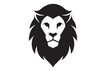 Isolated black lion head vector tattoo illustration for a wild animal