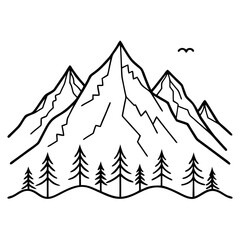 Obraz premium vector illustration of a tent in the mountains