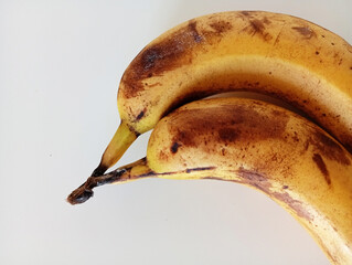 yellow bananas on white background