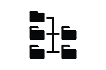 Modern Data Network Icon: Secure File Sharing and Management System Illustration