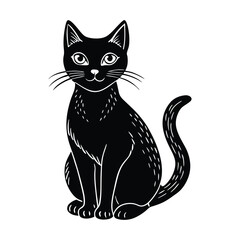 black cat vector illustration