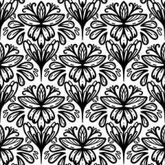 250682 line scribble seamless repeat pattern, motifs floral hand drawn, scribble style, scallop pattern, design for seamless floral pattern, printing, wrapping, background and craft